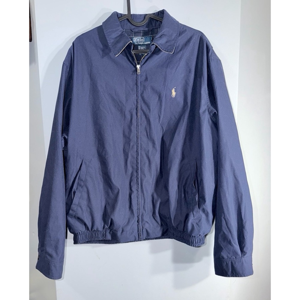 Polo Ralph Lauren Harrington navy blue bomber jacket vintage 90's men's Medium